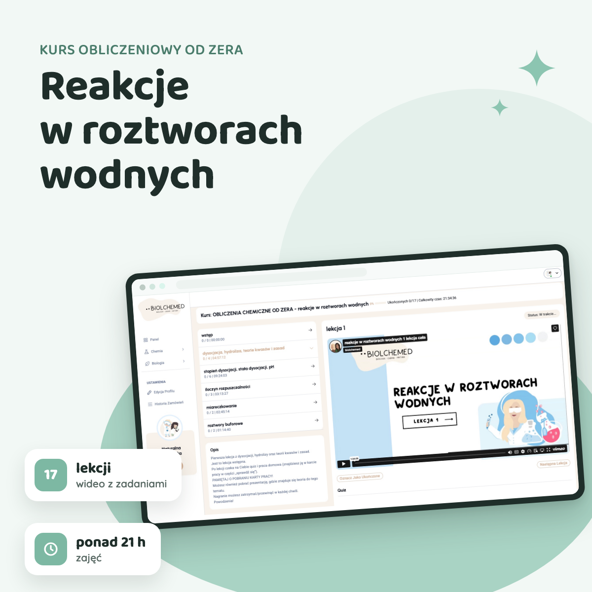 KURS OBLICZENIOWY OD ZERA - reakcje w roztworach wodnych